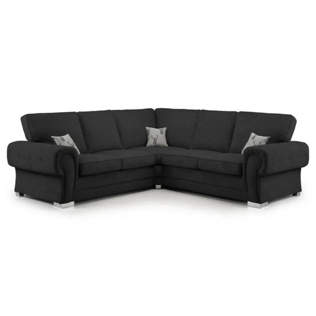 Verona Range Full Back Corner Sofa Black