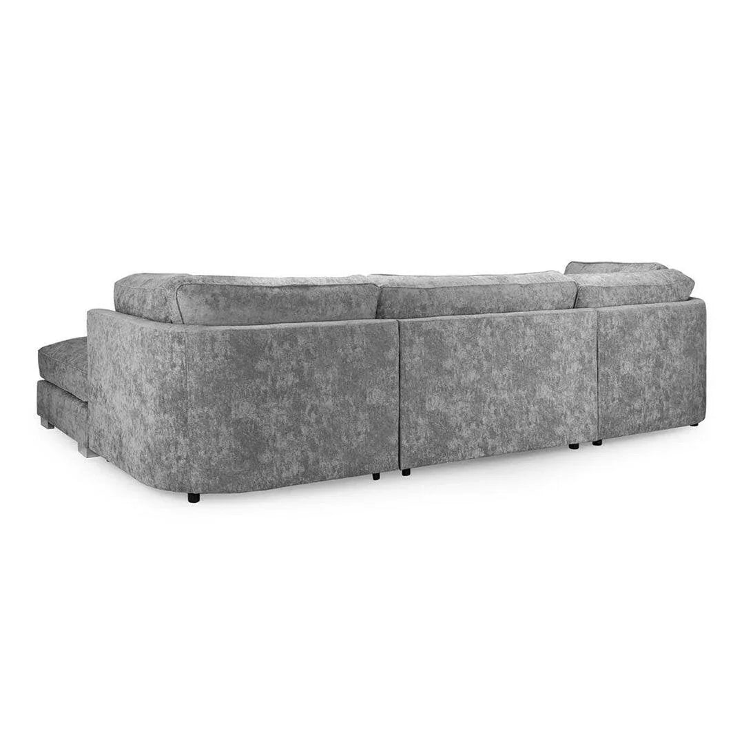  Bishop U Shape High Back Sofa Set Grey | Premium High Back Chenille Fabric Lounge Suite | Modular Sectional Couch with Footstool | Large Living Room Furniture