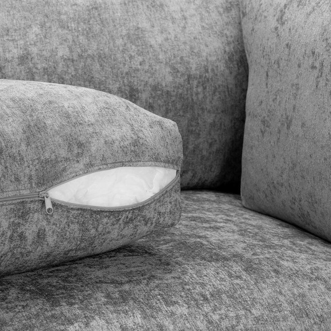  Bishop U Shape High Back Sofa Set Grey | Premium High Back Chenille Fabric Lounge Suite | Modular Sectional Couch with Footstool | Large Living Room Furniture