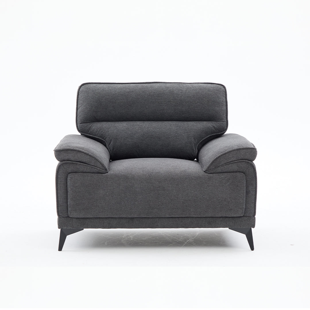 Antonio 3+2 Seater Fabric Sofa Set (Grey/Dark Grey/Green)-5 Seater Living Room Furniture Suite with High-Density Foam Cushions, Soft Upholstery