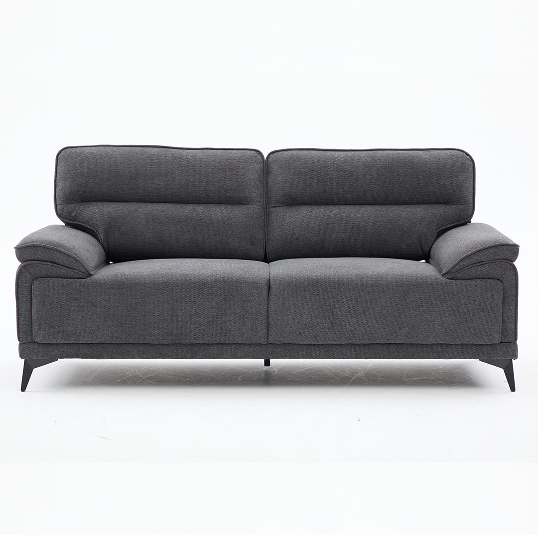 Antonio 3+2 Seater Fabric Sofa Set (Grey/Dark Grey/Green)-5 Seater Living Room Furniture Suite with High-Density Foam Cushions, Soft Upholstery