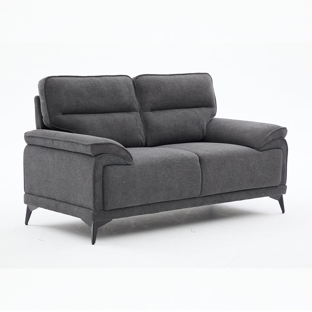 Antonio 3+2 Seater Fabric Sofa Set (Grey/Dark Grey/Green)-5 Seater Living Room Furniture Suite with High-Density Foam Cushions, Soft Upholstery