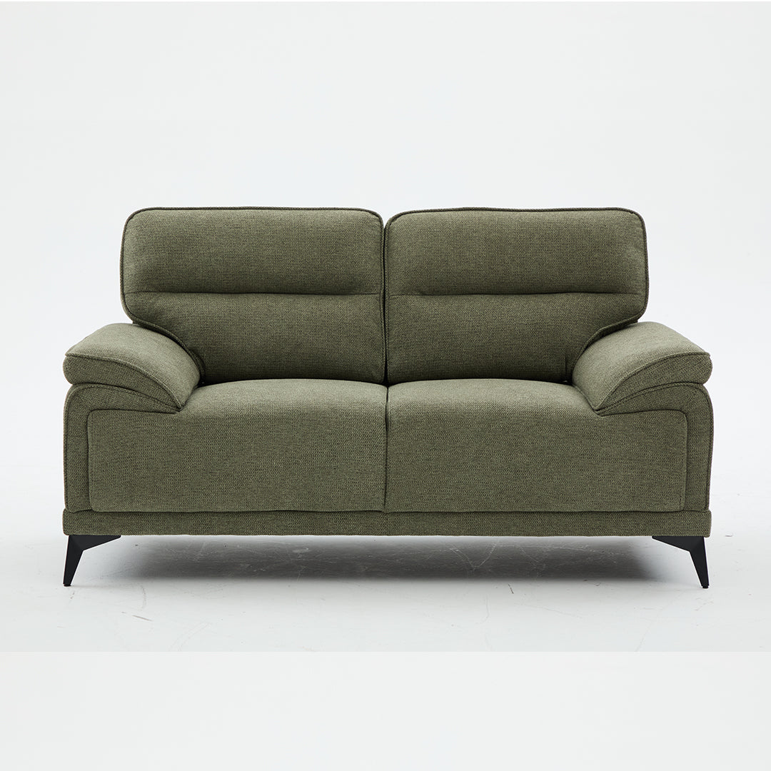 Antonio 3+2 Seater Fabric Sofa Set (Grey/Dark Grey/Green)-5 Seater Living Room Furniture Suite with High-Density Foam Cushions, Soft Upholstery