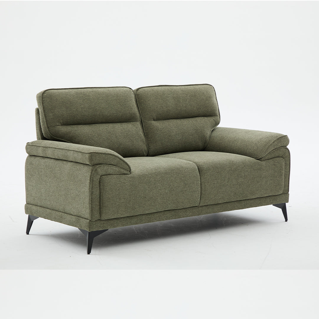 Antonio 3+2 Seater Fabric Sofa Set (Grey/Dark Grey/Green)-5 Seater Living Room Furniture Suite with High-Density Foam Cushions, Soft Upholstery