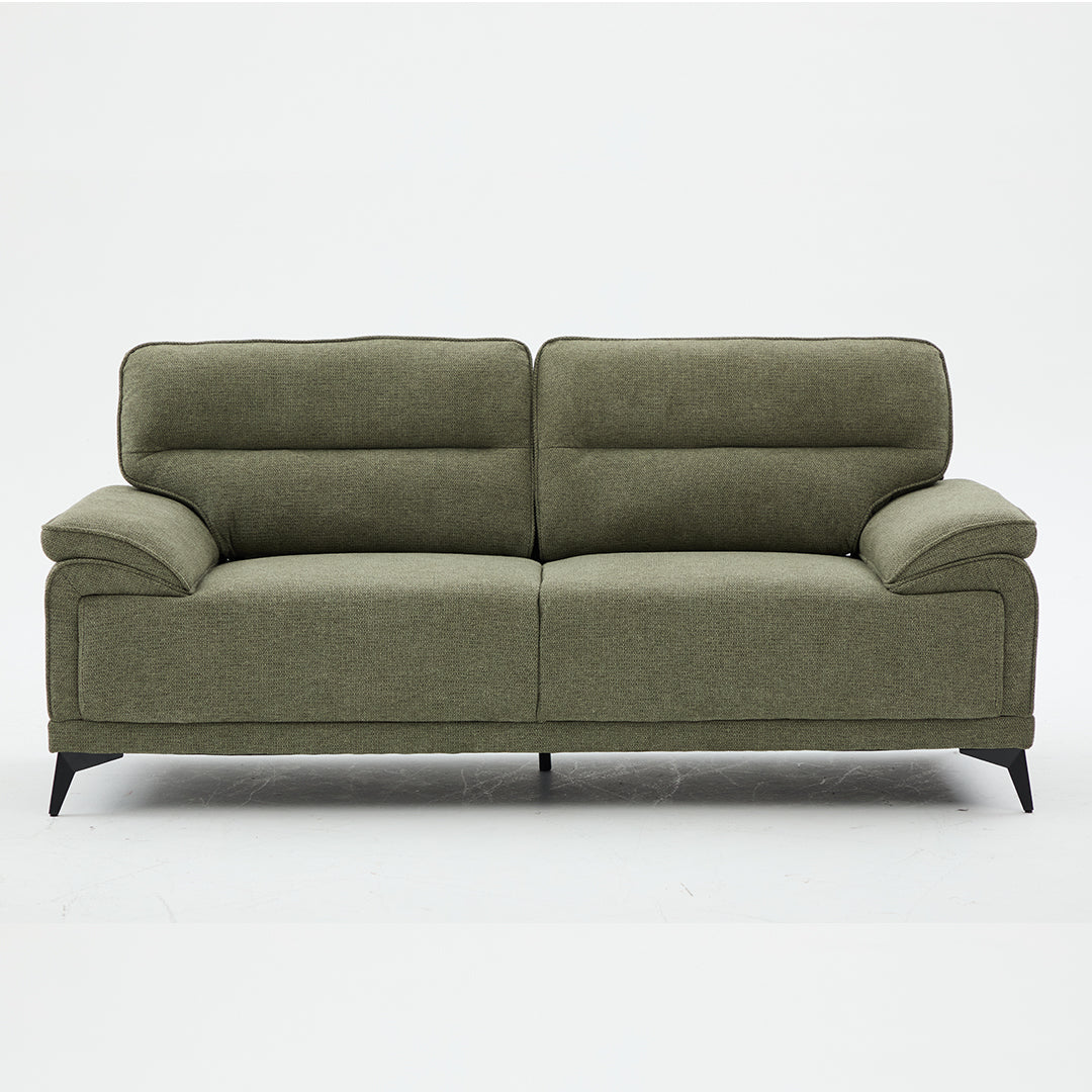 Antonio 3+2 Seater Fabric Sofa Set (Grey/Dark Grey/Green)-5 Seater Living Room Furniture Suite with High-Density Foam Cushions, Soft Upholstery