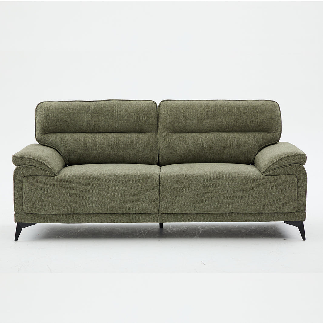 Antonio 3+2 Seater Fabric Sofa Set (Grey/Dark Grey/Green)-5 Seater Living Room Furniture Suite with High-Density Foam Cushions, Soft Upholstery