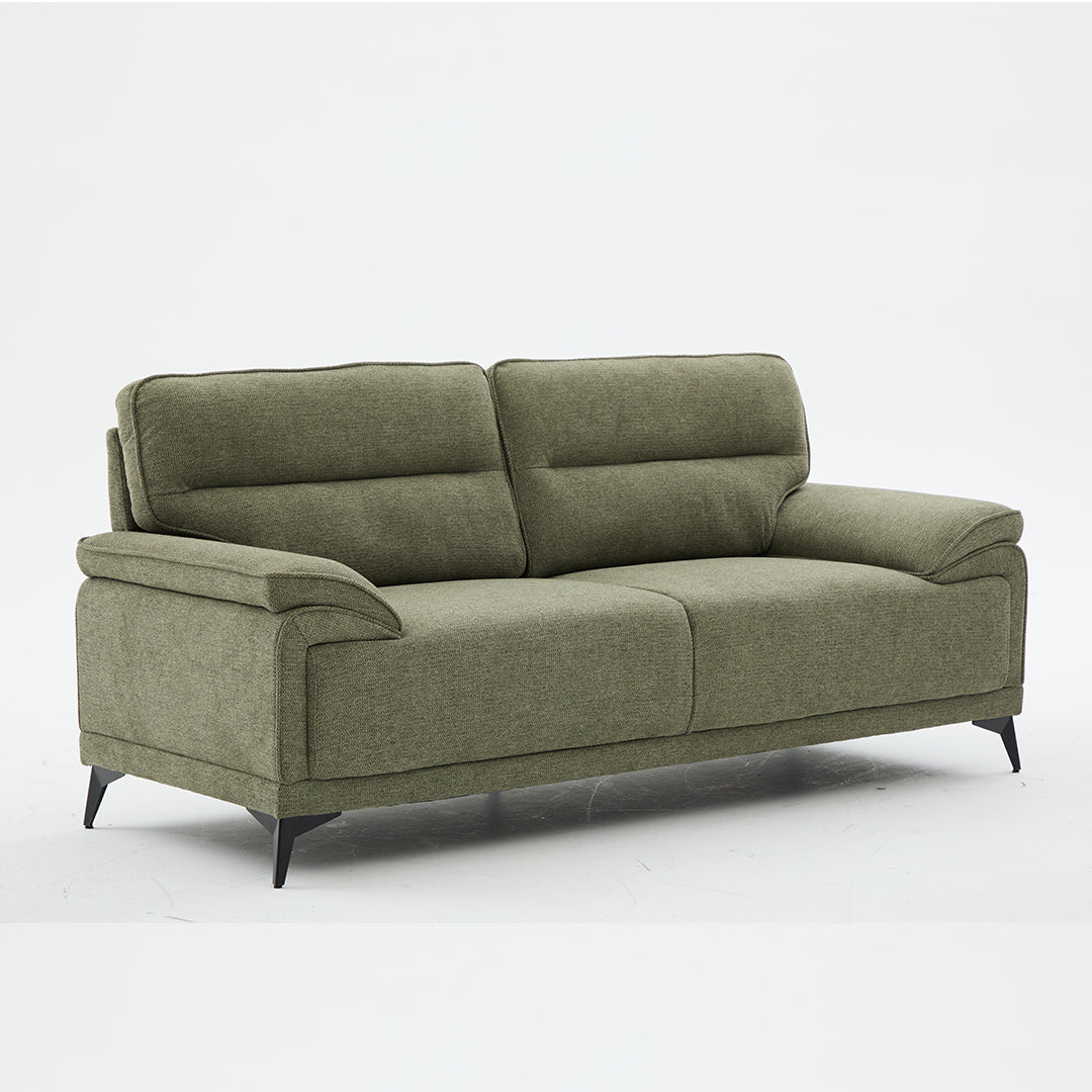 Antonio 3+2 Seater Fabric Sofa Set (Grey/Dark Grey/Green)-5 Seater Living Room Furniture Suite with High-Density Foam Cushions, Soft Upholstery