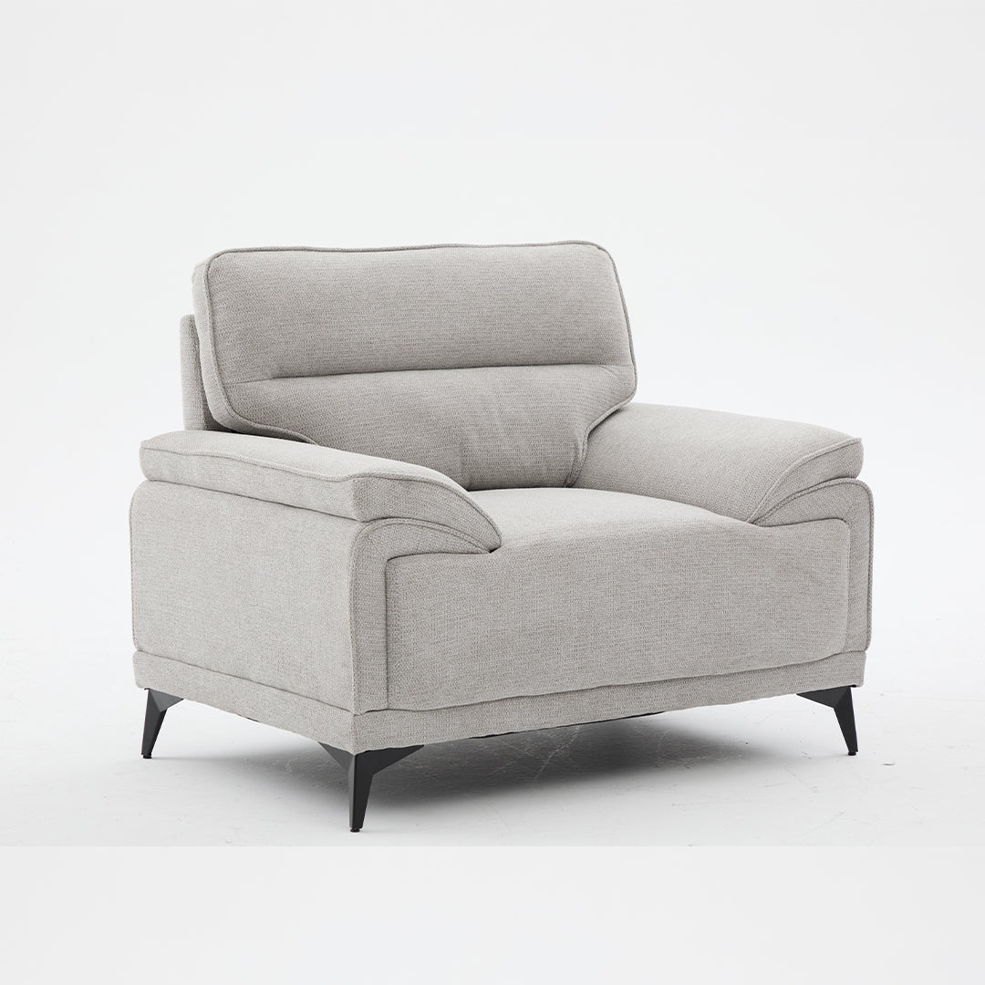 Antonio 3+2 Seater Fabric Sofa Set (Grey/Dark Grey/Green)-5 Seater Living Room Furniture Suite with High-Density Foam Cushions, Soft Upholstery