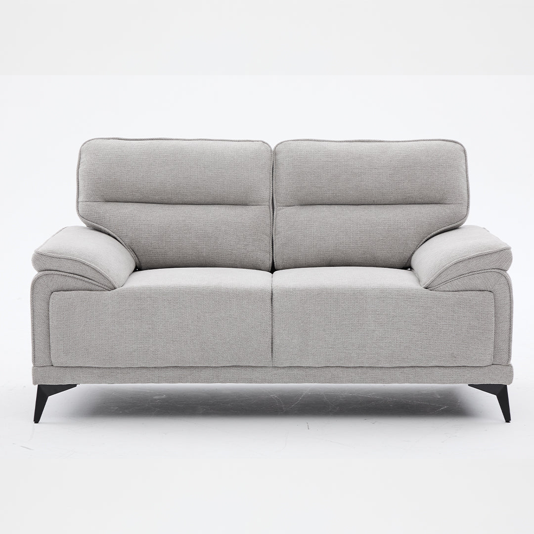 Antonio 3+2 Seater Fabric Sofa Set (Grey/Dark Grey/Green)-5 Seater Living Room Furniture Suite with High-Density Foam Cushions, Soft Upholstery