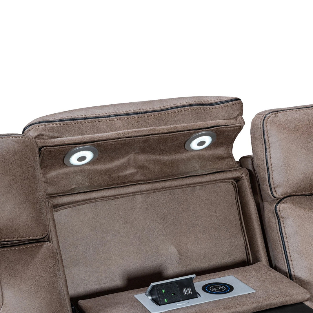 Chelsea Electric Recliner Sofa 3+2 Seater Set - With Cooling Cup-Holders/Bluetooth Speakers/Wireless Charging/USB Charging Ports