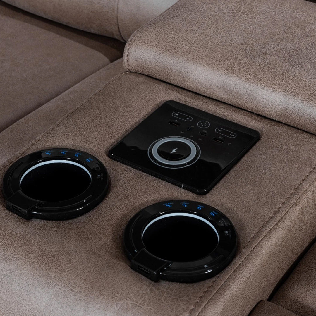 Chelsea Electric Recliner Sofa 3+2 Seater Set - With Cooling Cup-Holders/Bluetooth Speakers/Wireless Charging/USB Charging Ports