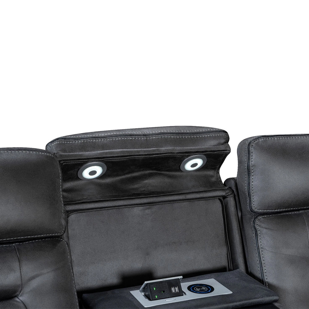 Chelsea Electric Recliner Sofa 3+2 Seater Set - With Cooling Cup-Holders/Bluetooth Speakers/Wireless Charging/USB Charging Ports