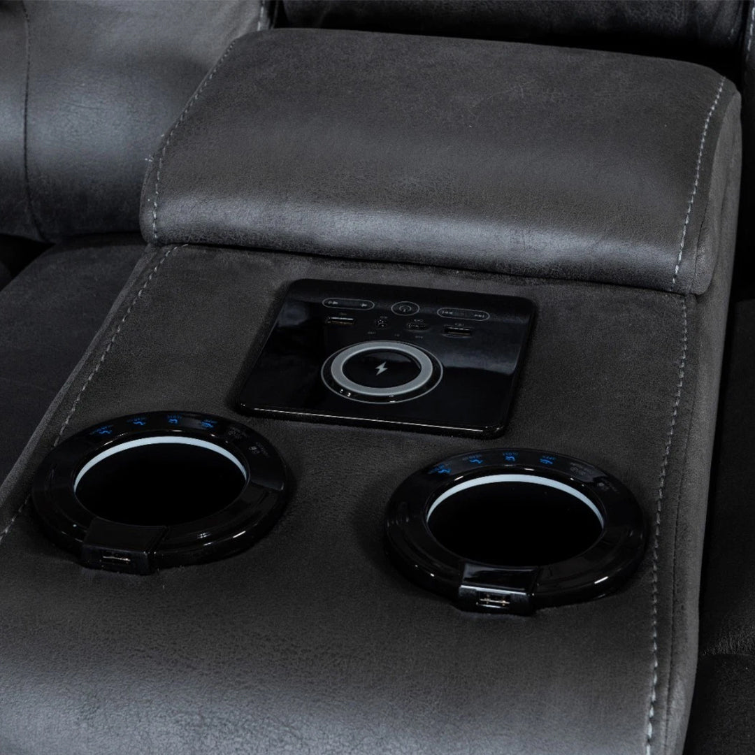 Chelsea Electric Recliner Sofa 3+2 Seater Set - With Cooling Cup-Holders/Bluetooth Speakers/Wireless Charging/USB Charging Ports