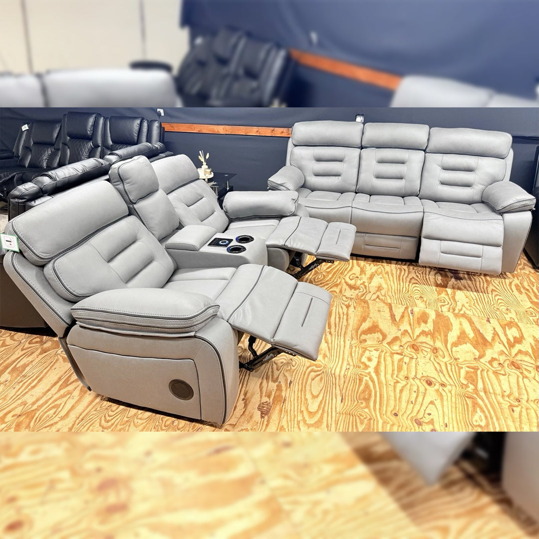 Chelsea Electric Recliner Sofa 3+2 Seater Set - With Cooling Cup-Holders/Bluetooth Speakers/Wireless Charging/USB Charging Ports