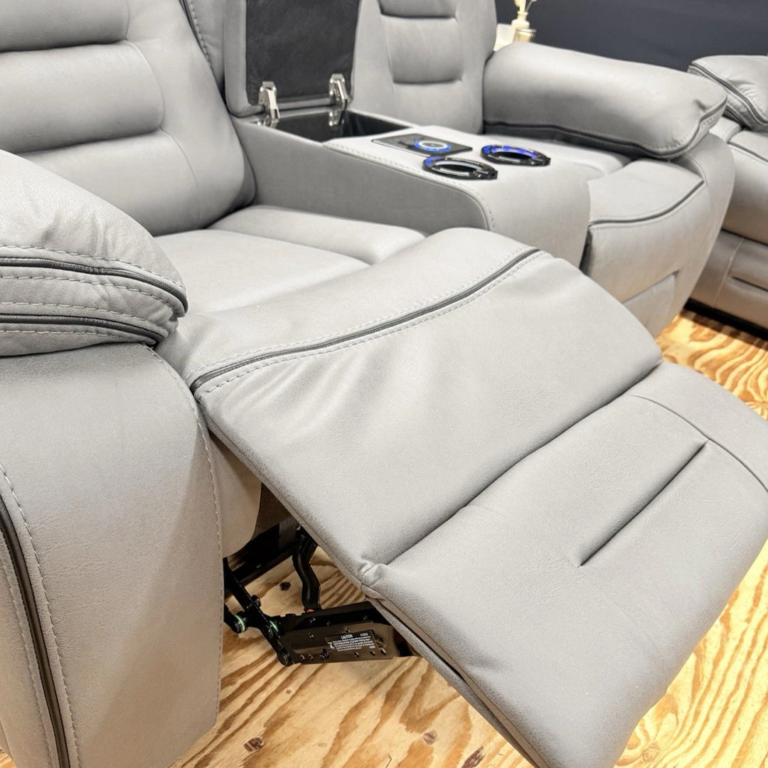 Chelsea Electric Recliner Sofa 3+2 Seater Set - With Cooling Cup-Holders/Bluetooth Speakers/Wireless Charging/USB Charging Ports