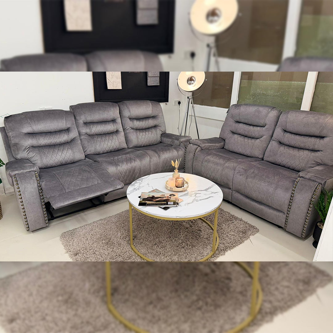Nora Fabric Recliner 3+2 Seater Sofa Set - 3 and 2 Seater Manual Recliner Couch - Fabric Sofa