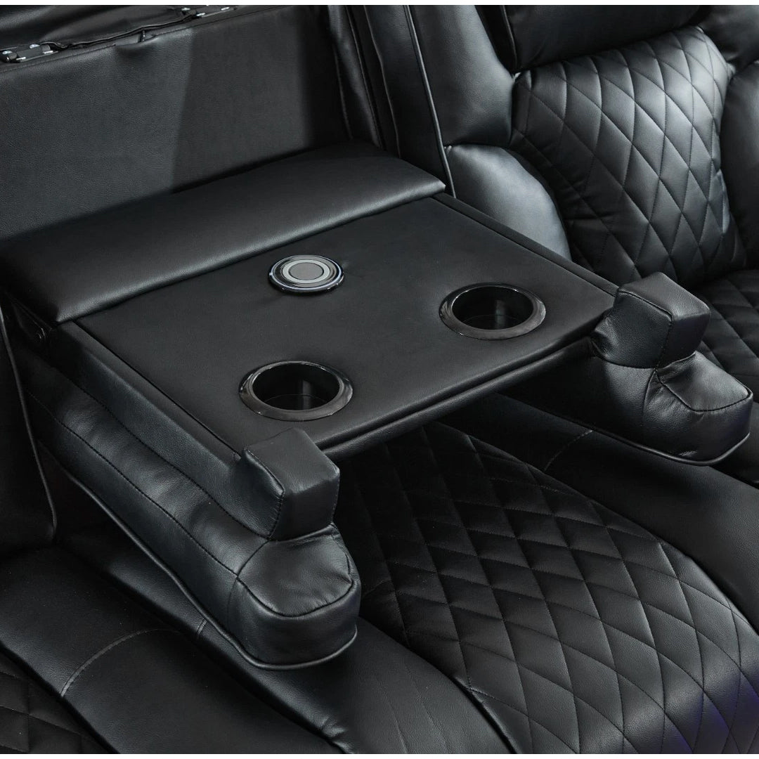 Orlando Leather Electric Recliners Sofa With Cupholders - 3+2 Seater Sofa/LED Lights/Wireless Charging/USB Charging Ports/Storage