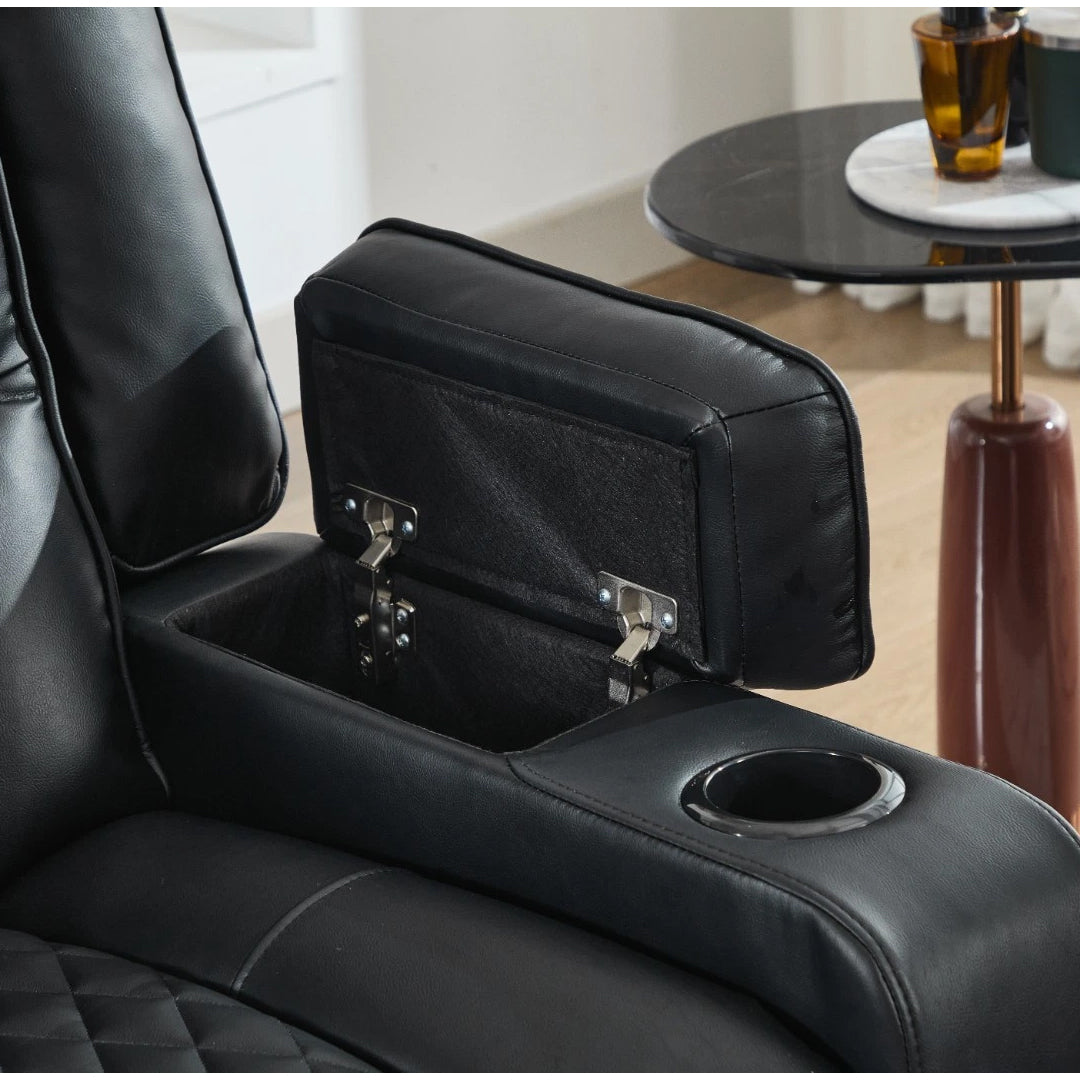 Orlando Leather Electric Recliners Sofa With Cupholders - 3+2 Seater Sofa/LED Lights/Wireless Charging/USB Charging Ports/Storage