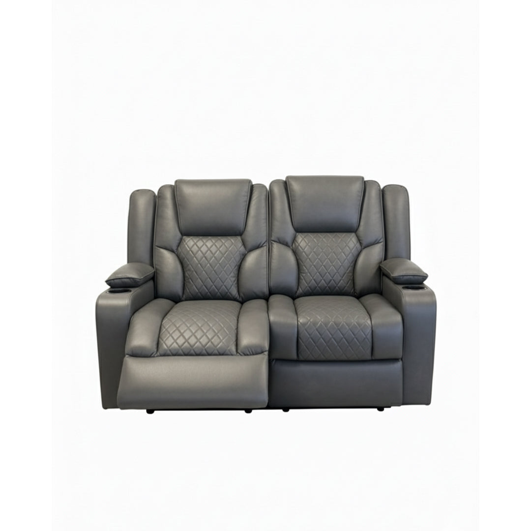 Orlando Leather Electric Recliners Sofa With Cupholders - 3+2 Seater Sofa/LED Lights/Wireless Charging/USB Charging Ports/Storage