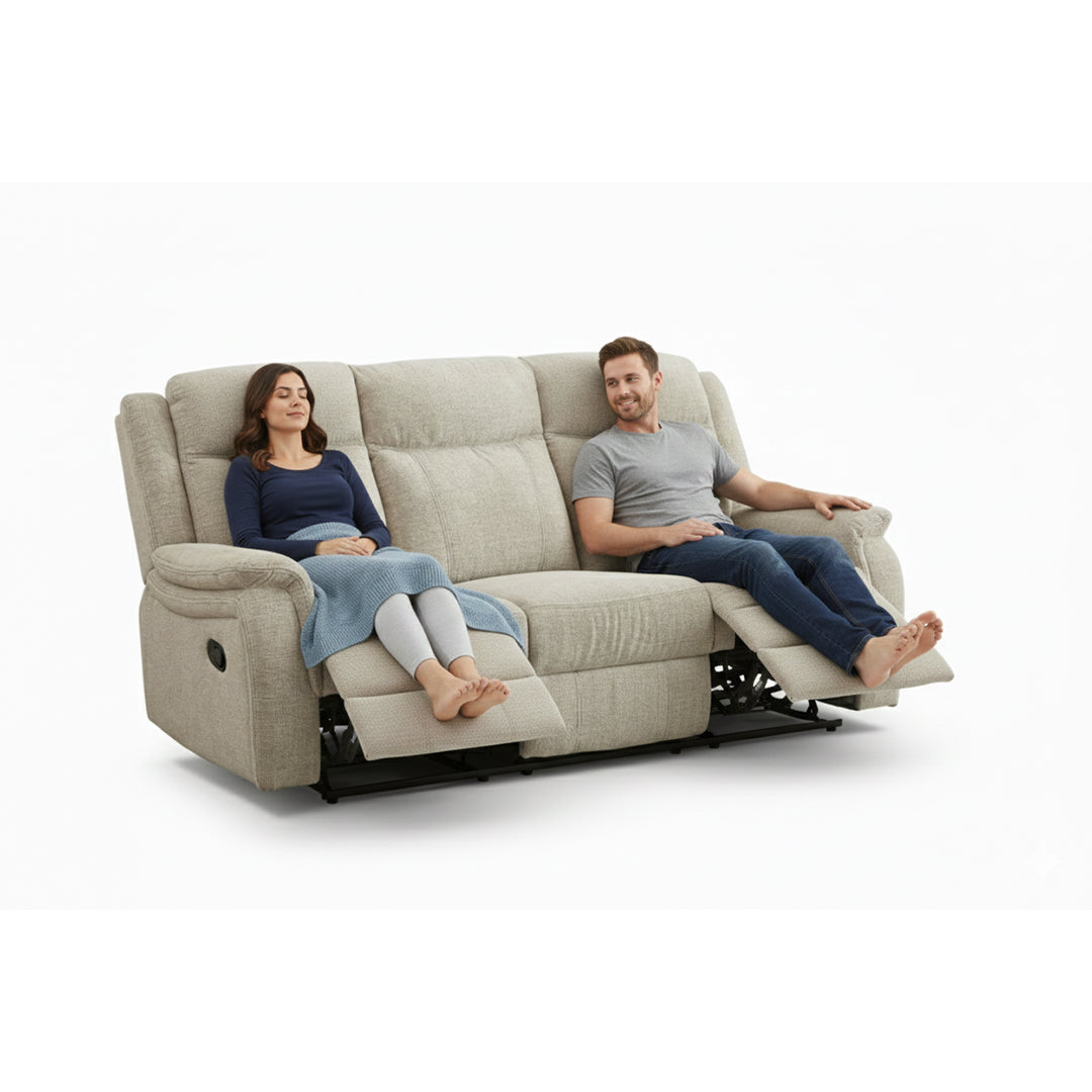 Siyara Fabric Recliner 3+2 Seater Sofa Set - 3 and 2 Seater Manual Recliner Sofa - Premium Quality Couch for Living Room