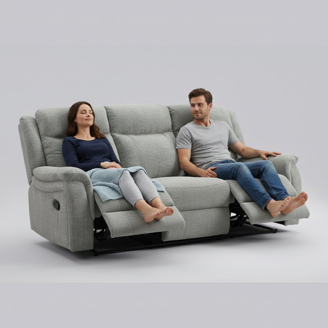 Siyara Fabric Recliner 3+2 Seater Sofa Set - 3 and 2 Seater Manual Recliner Sofa - Premium Quality Couch for Living Room