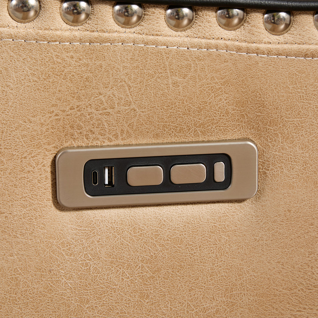 Hugo Fabric Electric Recliner Corner Sofa With Cup Holders - Modular (Left and Right Hand) Preimum Range Quality Corner Sofa With Cooling-Cup Holders/Bluetooth Speakers/Wireless Charging Pad/USB Charging