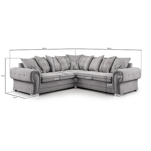 Verona Range Scatter Back Corner Sofa Grey