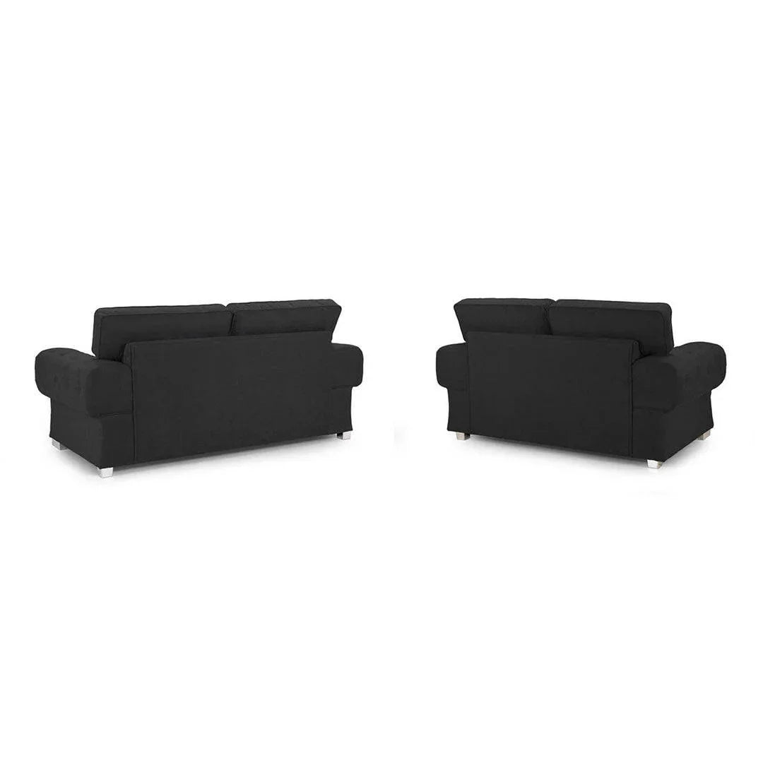Verona Range Full Back 3+2 Seater Sofa Set Black