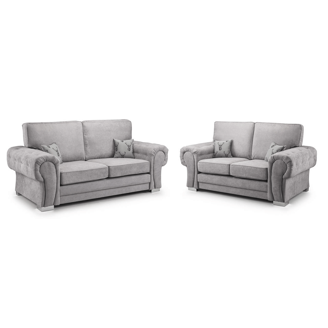 Verona Range Full Back 3+2 Seater Sofa Set Grey
