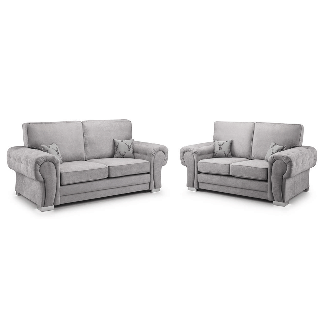 Verona Range Full Back 3+2 Seater Sofa Set Grey