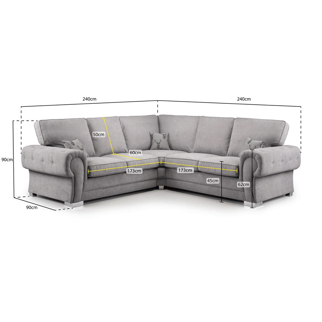 Verona Range Full Back Corner Sofa Grey