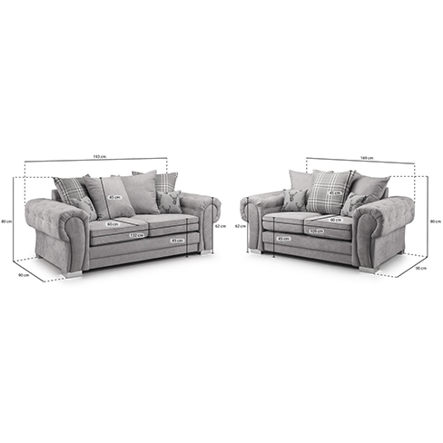 Verona Range Scatter Back 3+2 Seater Sofa Grey