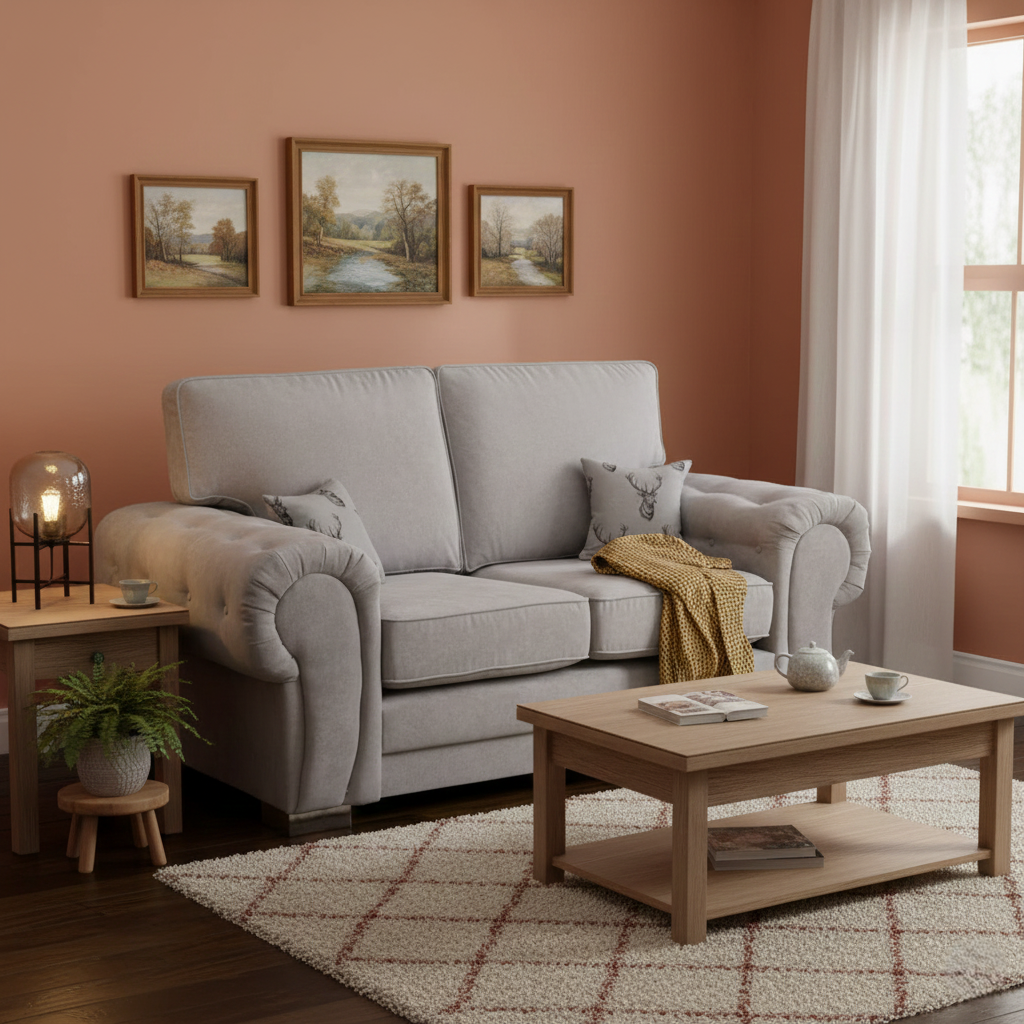 Verona Range Full Back 2 Seater Sofa Grey