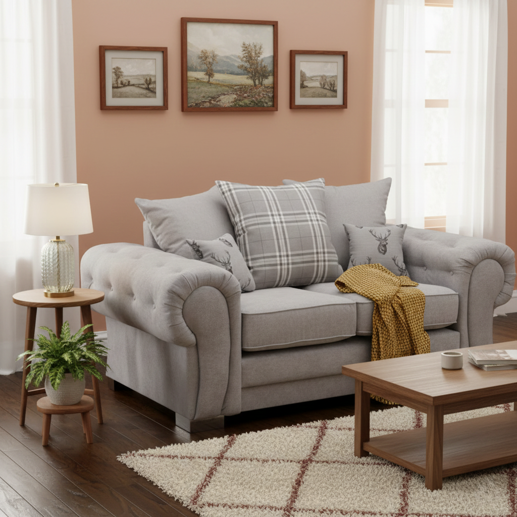 Verona Range Scatter Back 2 Seater Sofa Grey