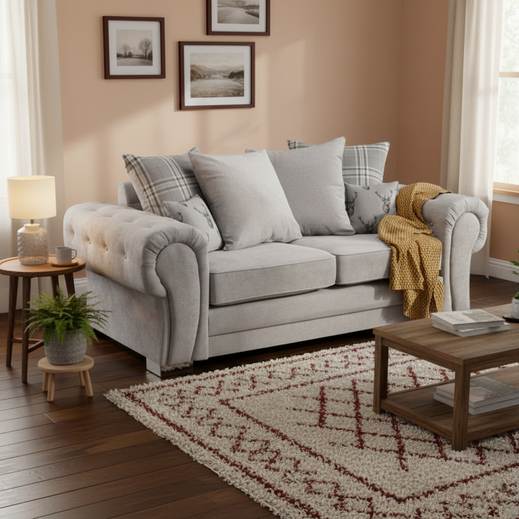 Verona Range Scatter Back 3 Seater Sofa Grey