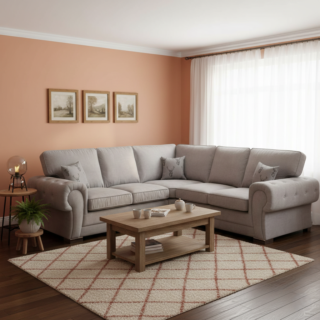 Verona Range Full Back Corner Sofa Grey